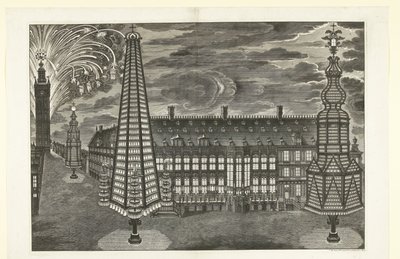Illumination und Feuerwerk in Gent, 1717 von Jacobus Harrewijn
