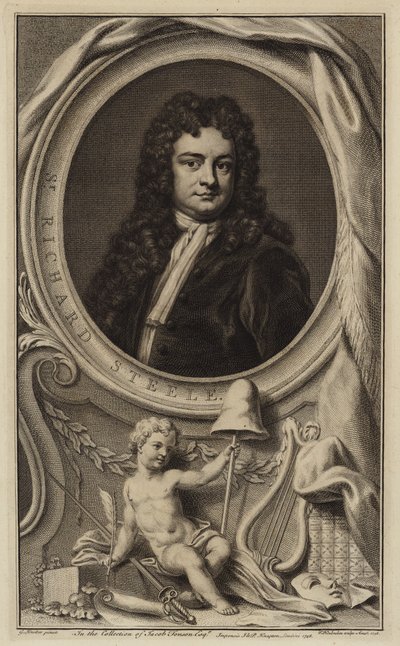 Sir Richard Steele, irischer Schriftsteller, Dramatiker und Politiker von Jacobus Houbraken