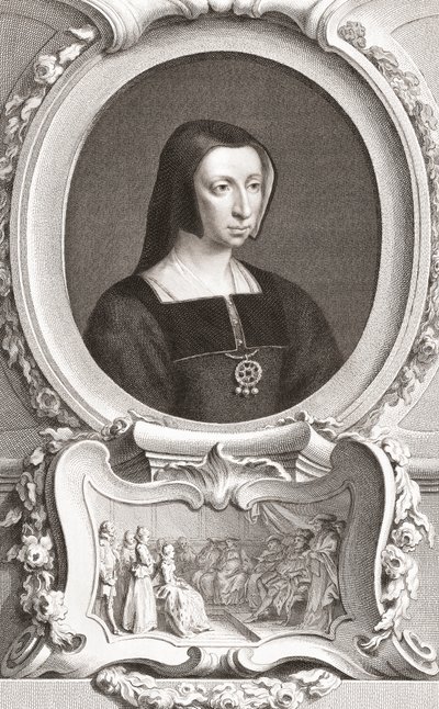 Louise von Savoyen (1476-1531), französische Adlige und Regentin, Herzogin von Auvergne und Bourbon, Herzogin von Nemours und Mutter von König Franz I. von Jacobus and Vertue George Houbraken