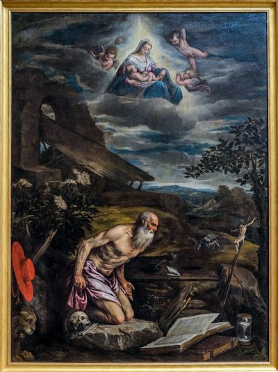 Heiliger Hieronymus in der Wüste von Jacopo (1510-92) Bassano