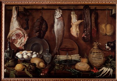 Vorratsraum mit Lebensmitteln und Geschirr von Jacopo Chimenti Empoli