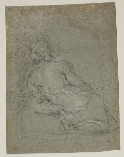 Halbfigur eines halbnackten Mannes, der sich nach links lehnt von Jacopo Palma