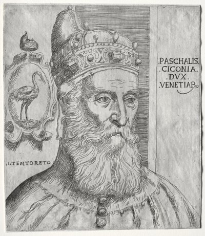 Porträt von Pasquale Cicogna, Doge von Venedig von Jacopo Palma il Giovane