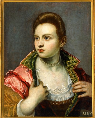 Weibliches Porträt, verlängert von Jacopo Robusti Tintoretto