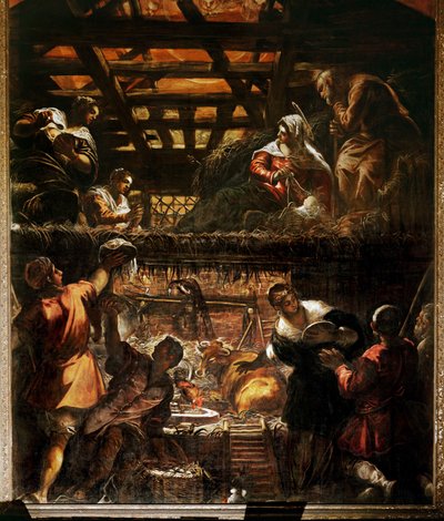 Die Geburt Christi und die Anbetung der Hirten von Jacopo Robusti Tintoretto