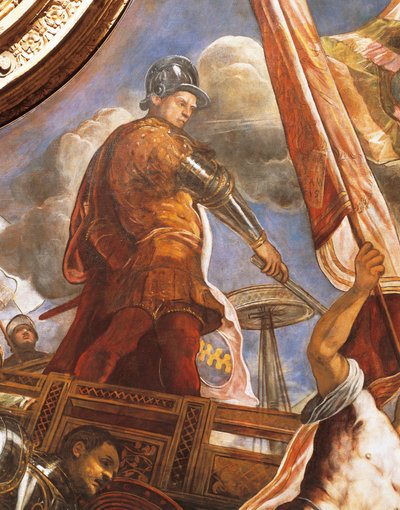 Die Venezianer kämpfen gegen die Aragonesen in Gallipoli (Detail) von Jacopo Robusti Tintoretto