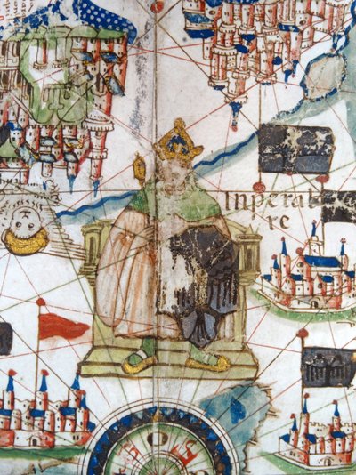 Heiliger Römischer Kaiser, Detail einer Renaissance-Karte von Europa, Jacopo Russo von Jacopo Russo
