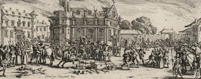 Zerstörung eines Klosters, 1633 von Jacques Callot
