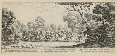 Entdeckung der Verbrecher, Blatt 9 der Folge "Grauen des Krieges" von Jacques Callot