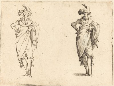 Herr von vorne gesehen mit Hand an der Hüfte von Jacques Callot