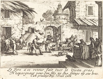 Das gemästete Kalb töten von Jacques Callot