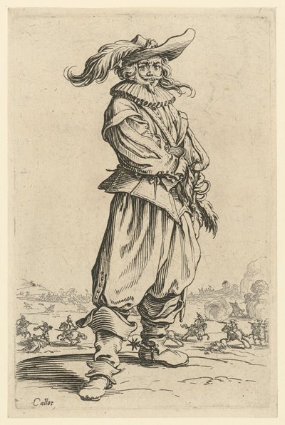 Krieger mit dem großen Federhut von Jacques Callot