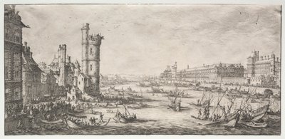 Die zwei großen Ansichten von Paris: Ansicht des Louvre, 1628-1630 von Jacques Callot