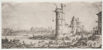 Die zwei großen Ansichten von Paris: Ansicht der Pont Neuf von Jacques Callot