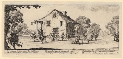 Plünderung, Blatt 4 der Folge "Die Grauen des Krieges" von Jacques Callot