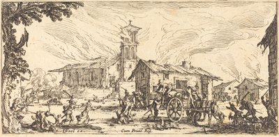 Plünderung und Brand eines Dorfes von Jacques Callot