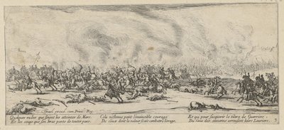 Schlacht, Blatt 3 der Folge "Grauen des Krieges" von Jacques Callot