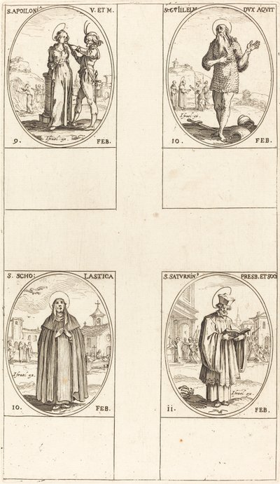 St. Apollonia; St. Guillaume; St. Scholastica; St. Saturnin von Jacques Callot