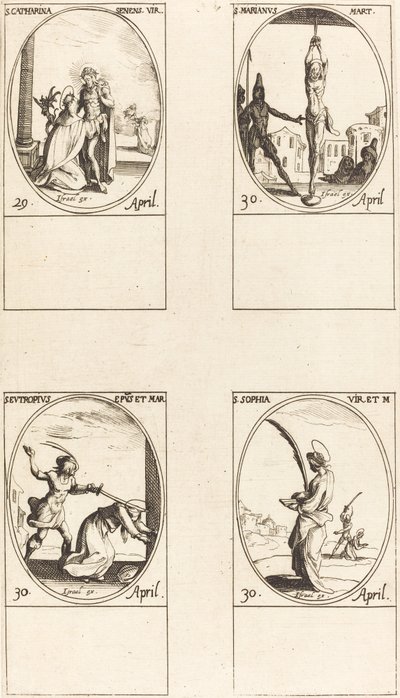 St. Katharina von Siena; St. Marian; St. Eutropius; St. Sophia von Jacques Callot