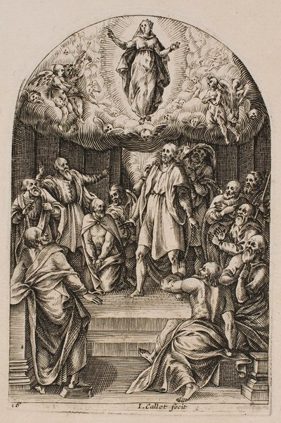 Die Himmelfahrt, aus der Serie „Bilder von Rom“ von Jacques Callot