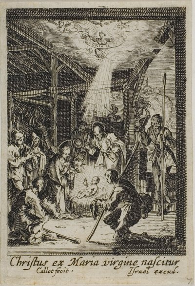 Die Geburt Jesu, aus Das Leben der Jungfrau von Jacques Callot