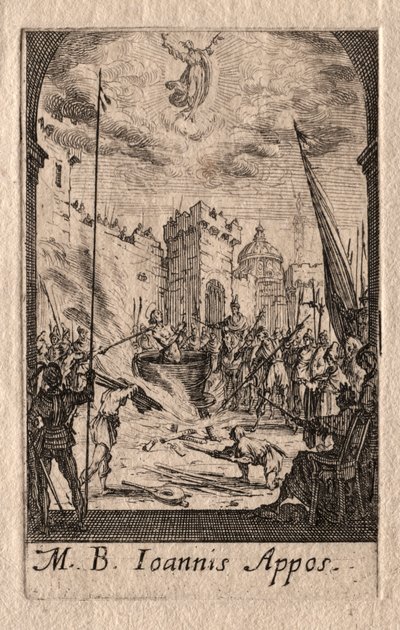 Das Martyrium der Apostel: St. Johannes der Evangelist von Jacques Callot