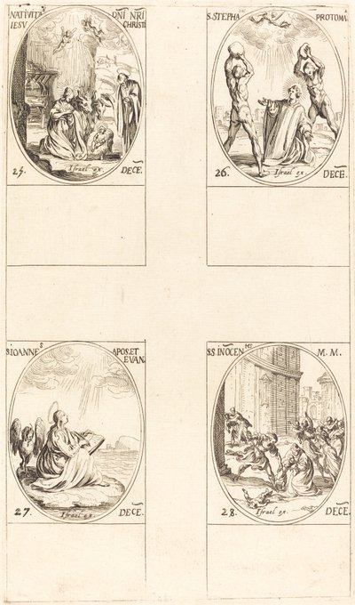 Die Geburt Christi; St. Stephan; St. Johannes; Heilige Unschuldige von Jacques Callot