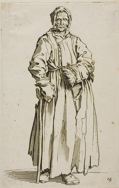 Die einäugige Frau, Platte fünfzehn aus Die Bettler von Jacques Callot