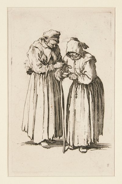 Zwei Bettlerinnen, aus Die Bettler von Jacques Callot