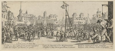 Wippgalgen, Blatt 10 der Folge "Grauen des Krieges" von Jacques Callot