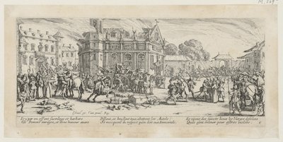 Zerstörung eines Klosters, Blatt 6 der Folge "Grauen des Krieges" von Jacques Callot