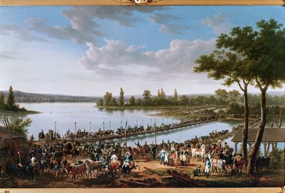 Der Übergang der Donau durch Napoleon vor der Schlacht von Wagram von Jacques Francois Joseph Swebach