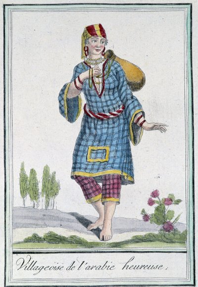 Glückliches arabisches Dorf - in „Encyclopedia of Travels“ von Grasset St Sauveur, ed. 1796 von Jacques Grasset de Saint Sauveur