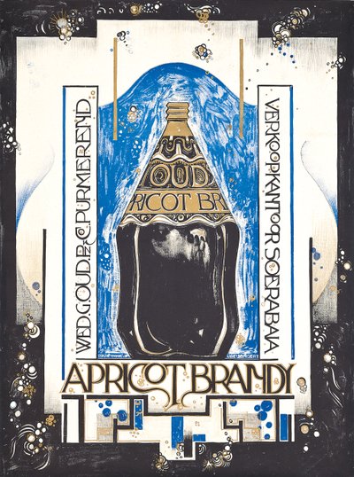 Plakat zur Werbung für Aprikosenbrand, für den Wein- und Sherryhändler Oud, ca. 1920 von Jacques Jongert