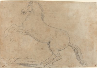 Eine antike Skulptur eines Pferdes von Jacques Louis David