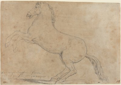 Eine antike Skulptur eines Pferdes von Jacques Louis David
