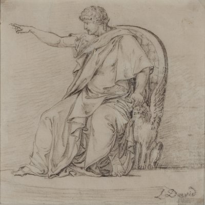 Drapierte Figur, spätes 18. Jahrhundert von Jacques Louis David