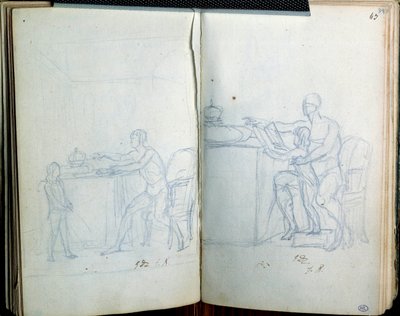 Studie für das Porträt von Ludwig XVI. und dem Delfin. Zeichnung von Jacques Louis David (1748-1825) von Jacques Louis David