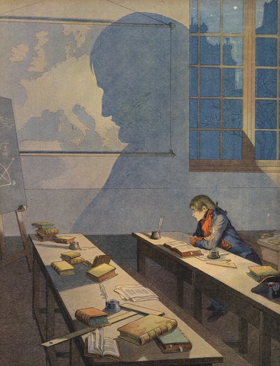 Der junge Napoleon Bonaparte beim Studium von Jacques Marie Gaston Onfray de Breville (Job)