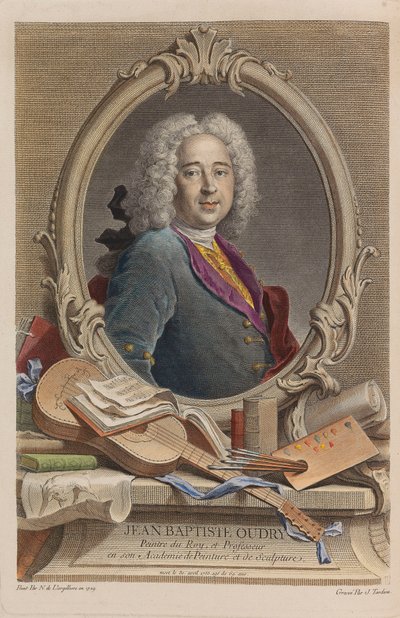 Porträt von Jean-Baptiste Oudry 1686-1755, 1755 von Jacques Nicolas Tardieu