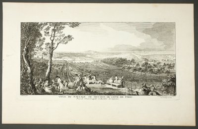 Landschaftsansicht von Meudon in Richtung Paris von Jacques Rigaud