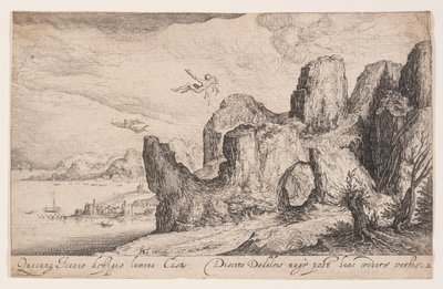Landschaft mit dem Sturz des Ikarus, aus Landschaften von Jacques de Gheyn II