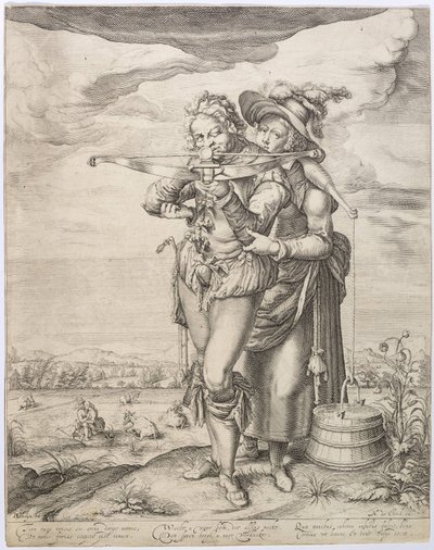 Der Armbrustschütze und die Milchmagd, ca. 1610 von Jacques de Gheyn the Younger