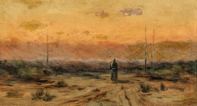 Frau am Meer bei Sonnenaufgang von Jakub Schikaneder