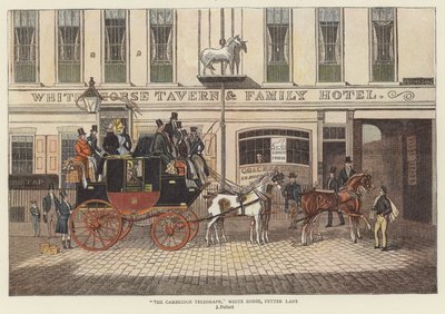 Der Cambridge Telegraph, White Horse, Fetter Lane von James (after) Pollard