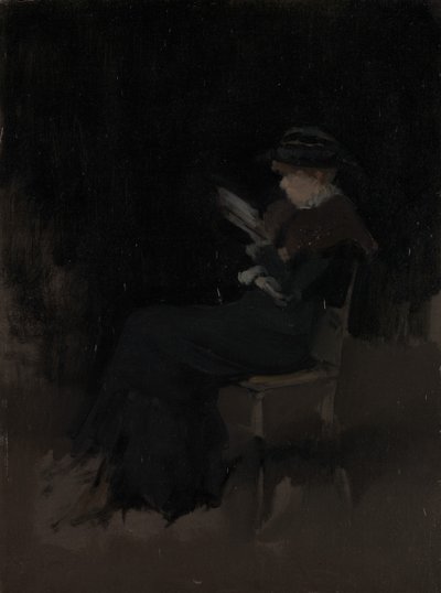 Arrangement in Schwarz: Mädchen beim Lesen, ca. 1880-90 von James Abbott McNeill Whistler