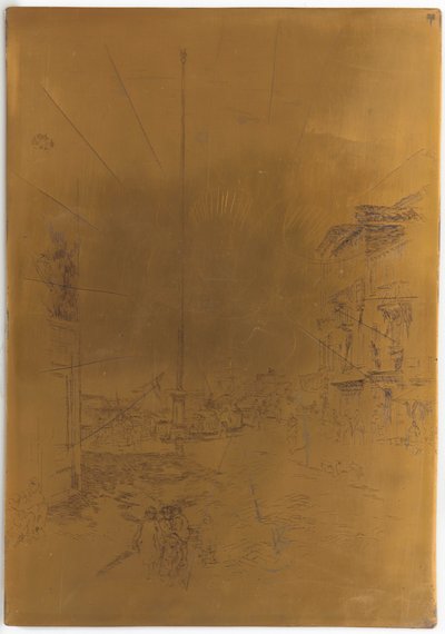 Stornierte Druckplatte für Der kleine Mast, 1879-1880 von James Abbott McNeill Whistler