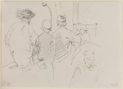 Vier Männer an Bord eines Bootes, 1858 von James Abbott McNeill Whistler