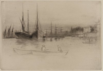 Dampfschiffe vor dem Tower, 1875 von James Abbott McNeill Whistler