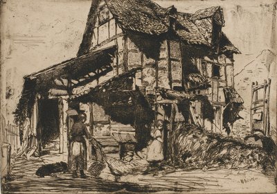 Das unsichere Mietshaus. Eine der zwölf Radierungen aus der Natur. Das französische Set, 1858 von James Abbott McNeill Whistler